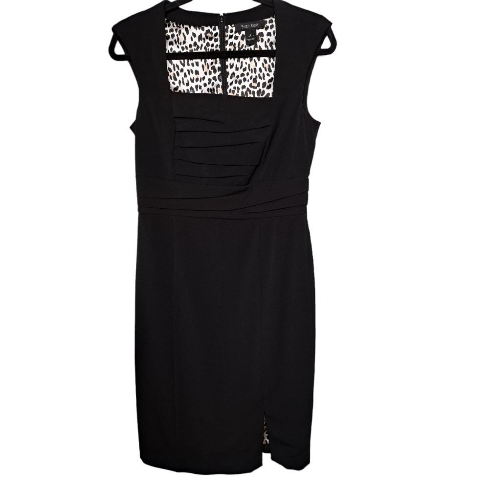 WHBM White House Black Market Black Career Wear to Work Sheath Dress Size 6
